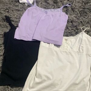 3 tank tops! THE WHITE ONE IS SIZE LARGE